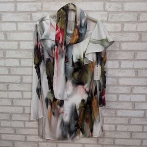 Askari Collection Millie Dress Grove Women's Dress With Attached Neck Scarf